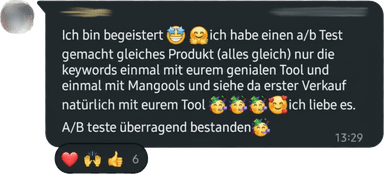 Testimonial: Weiteres positives Nutzerfeedback